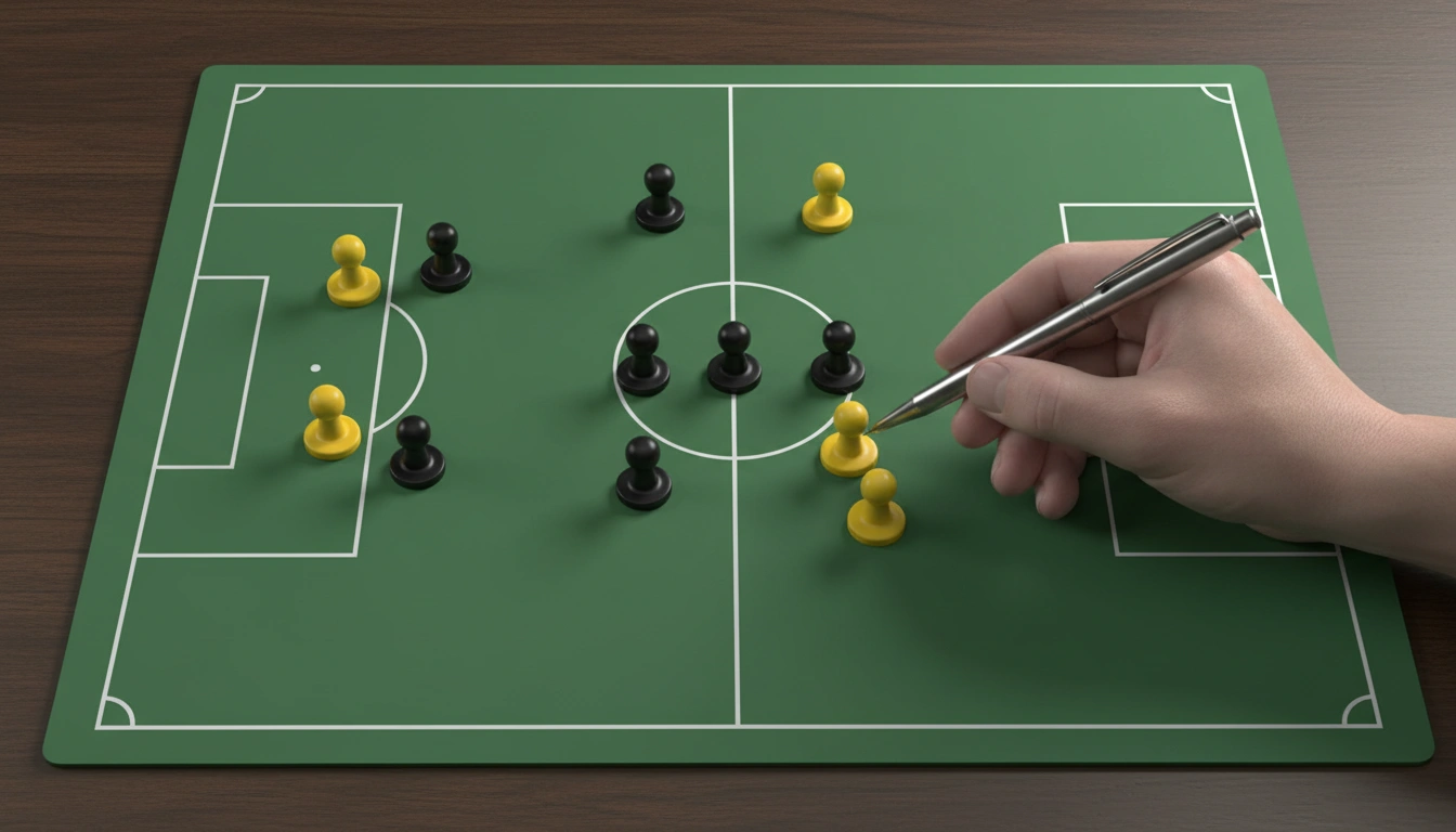 Taktiktafel mit Fußballformationen für die BVB-Spielanalyse